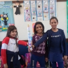 Alunos do 3º ano na confecção das tochas olímpicas