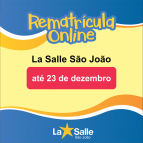 Prazo para rematrículas online encerra no dia 23/12