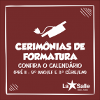 Calendário das Solenidades de Formaturas 2019