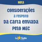 Considerações a respeito da carta do MEC