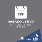 Sábado, 21 de agosto, será dia letivo 