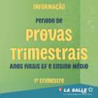 Calendário de Provas Trimestrais | 1º Trimestre