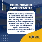 Comunicado receso escolar