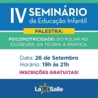 Participe do IV Seminário da Educação Infantil