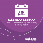 2 de julho: Sábado Letivo para EF II e EM