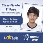 Parabéns aos alunos classificados na OBMEP 2019