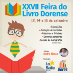 Venha para a XXVII Feira do Livro Dorense