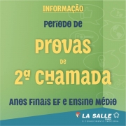 Provas de 2ª Chamada – Anos Finais EF e Ens. Médio