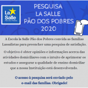  PESQUISA DE SATISFAÇÃO - FAMÍLIA LASSALISTA 