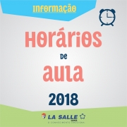 Disponíveis os Horários de Aula para 2018