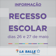 Informação sobre o Feriado e Recesso Escolar