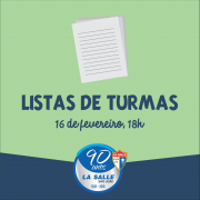 Listas de turmas serão divulgadas nesta sexta, 16/2