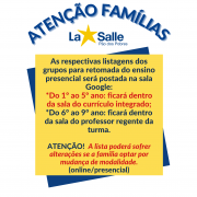 Comunicado às famílias