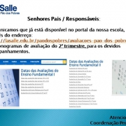 Cronogramas de Avaliações 2° trimestre.