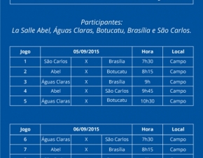 Tabelas de jogos da 17ª Lassalíada (1)