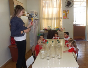 A turma Integral se prepara  para a Feira do Verde